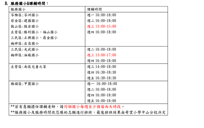 服務國小及時間圖片