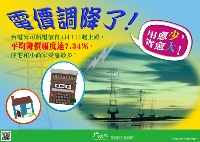行政院政策宅急便宣導<電價調降了！>圖片