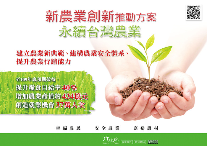 函轉行政院新聞傳播處「新農業創新推動方案─永續台灣農業」文宣圖片
