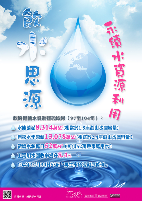 函轉行政院新聞傳播處「推動水資源建設 永續利用水資源」文宣圖片