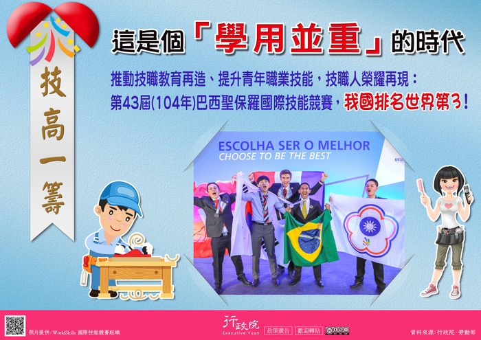 函轉行政院新聞傳播處「引領青年技職發展 再現技職尊榮」文宣圖片