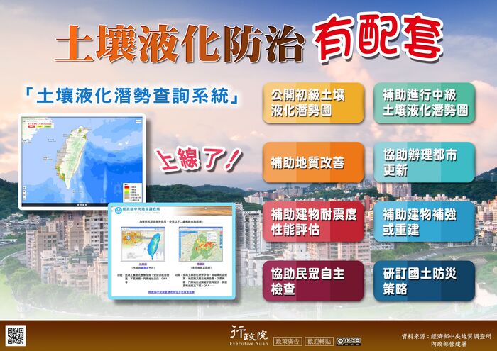 函轉行政院新聞傳播處「防治土壤液化 政府有配套」文宣圖片
